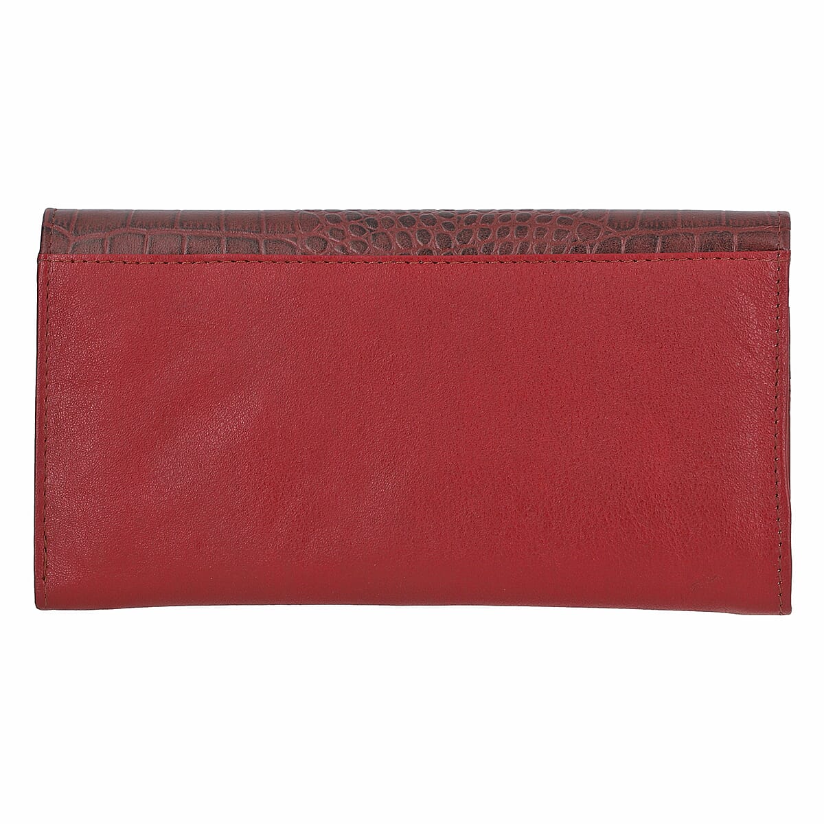 Union Code Wine Croc Embossed Genuine Leather Wallet image number 6