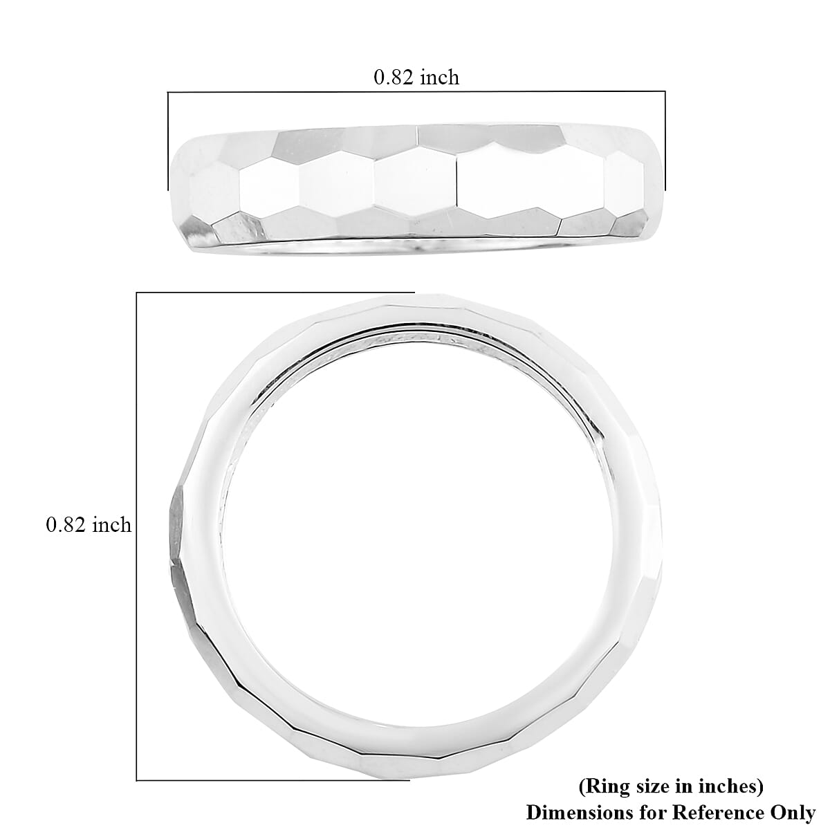 Sterling Silver Band Ring (Size 10.0) 2.05 Grams