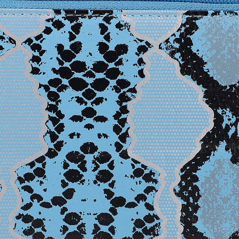Blue Snakeskin Print Genuine Leather Women's Wallet