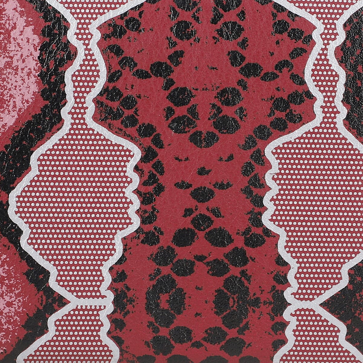 Red Snakeskin Print Genuine Leather Women's Wallet image number 5