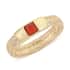 Maestro Gold Collection Italian 10K Yellow Gold Coral Paste Mesh Ring (Size 8-10) image number 0