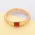 Maestro Gold Collection Italian 10K Yellow Gold Coral Paste Mesh Ring (Size 8-10) image number 1