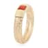 Maestro Gold Collection Italian 10K Yellow Gold Coral Paste Mesh Ring (Size 8-10) image number 3