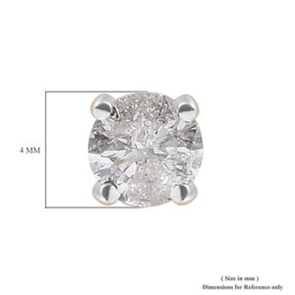 14K Yellow Gold Diamond (I2-I3) Earrings 0.25 ctw image number 4