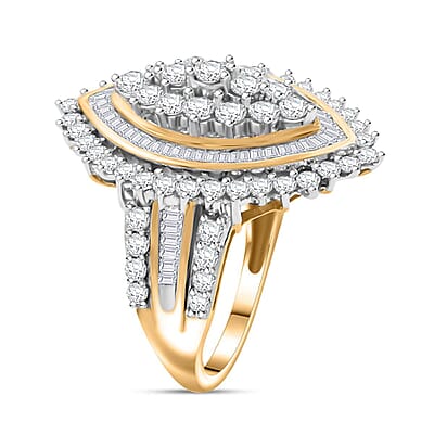 Diamond 2.04 ctw Ring in 10K Yellow Gold (Size 6.0) 5.20 Grams