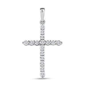 Doorbuster Diamond 0.10 ctw Cross Pendant in 10K White Gold