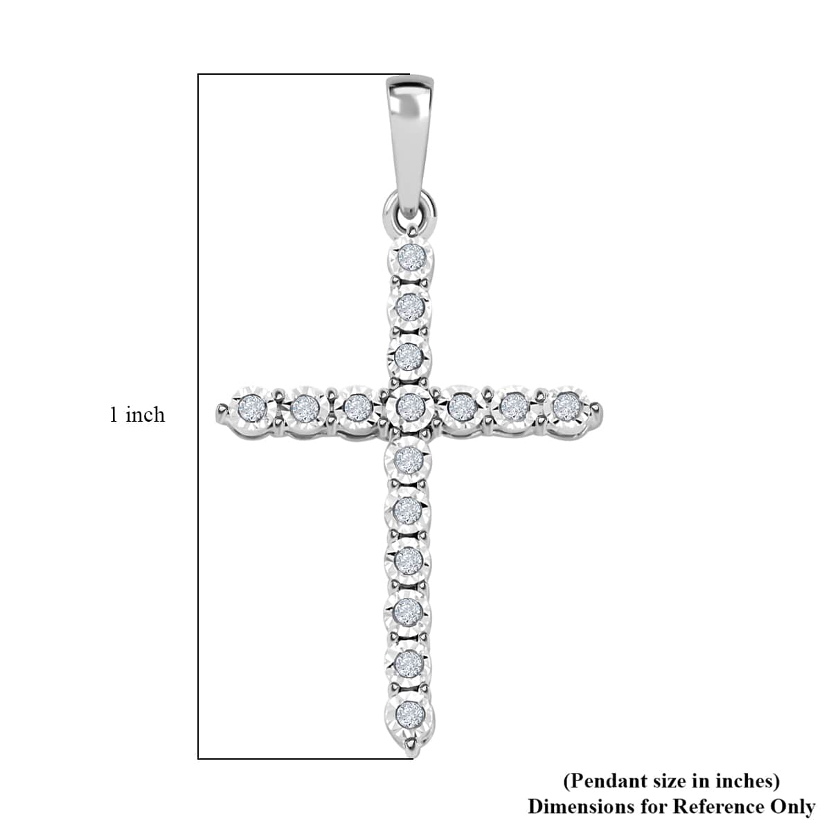 Doorbuster Diamond 0.10 ctw Cross Pendant in 10K White Gold image number 3