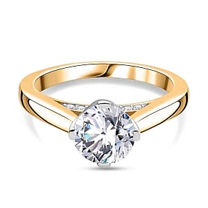 Moissanite 1.48 ctw Ring in 18K Vermeil Yellow Gold Over Sterling Silver (Size 10.0)
