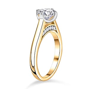 Moissanite 1.48 ctw Ring in 18K Vermeil Yellow Gold Over Sterling Silver (Size 10.0)