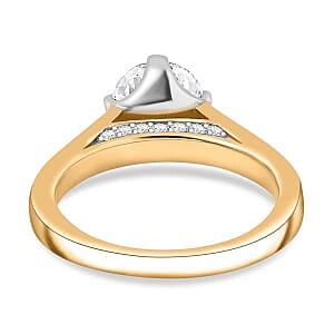 Moissanite 1.48 ctw Ring in 18K Vermeil Yellow Gold Over Sterling Silver (Size 10.0)
