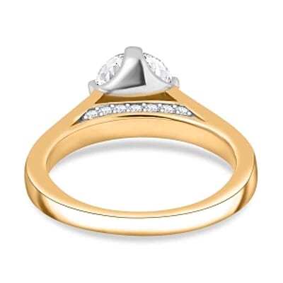 Moissanite 1.48 ctw Ring in 18K Vermeil Yellow Gold Over Sterling Silver (Size 10.0)