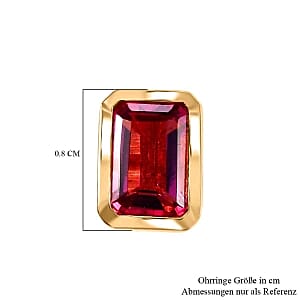 Lab Grown Red Beryl 1.02 ctw Earrings in 18K Vermeil Yellow Gold Over Sterling Silver
