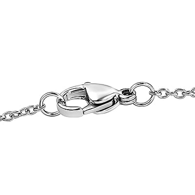 Chrome Diopside and White Topaz 5.00 ctw Drop Necklace 20 Inches in Rhodium Over Sterling Silver