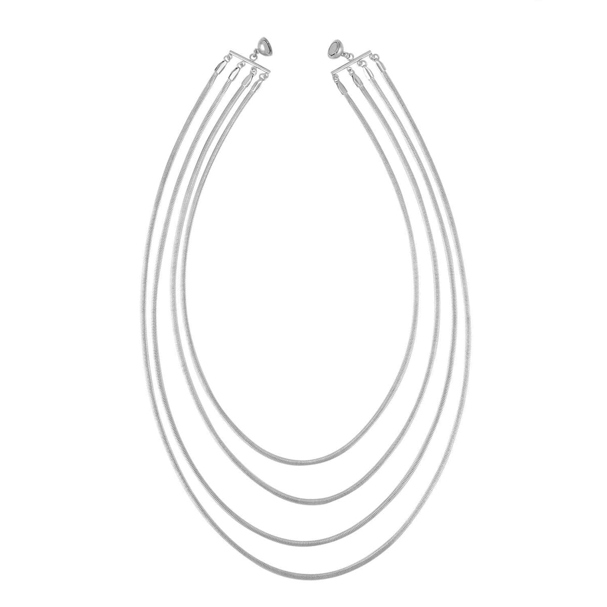 Multi Layer Snake Chain Necklace in Stainless Steel 20 Inches image number 2