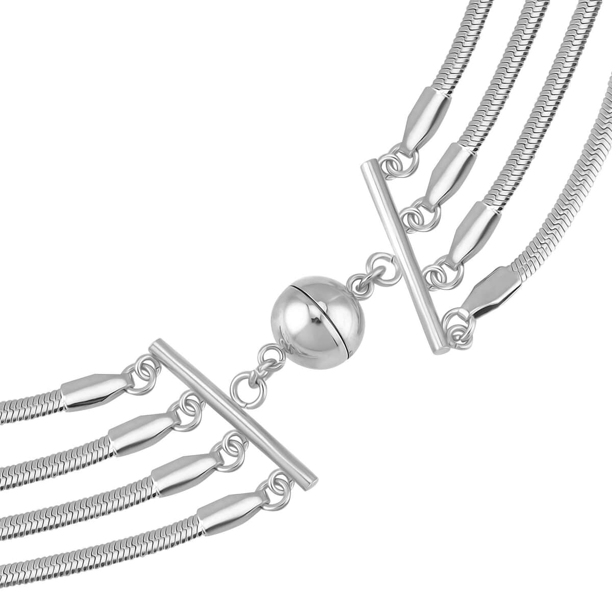 Multi Layer Snake Chain Necklace in Stainless Steel 20 Inches image number 3