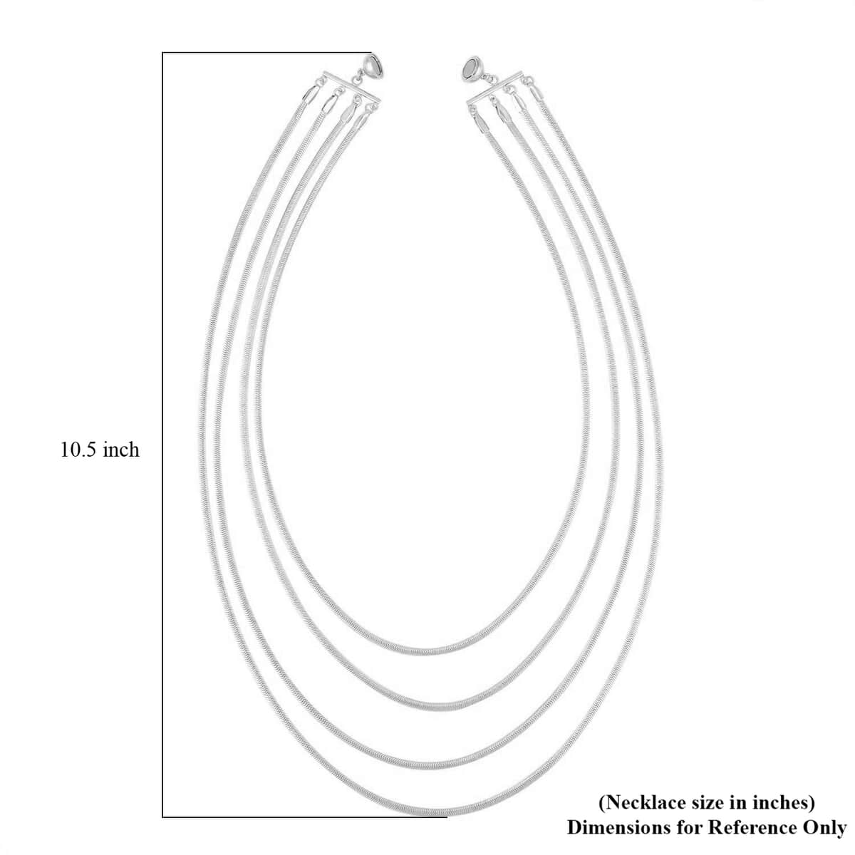 Multi Layer Snake Chain Necklace in Stainless Steel 20 Inches image number 4