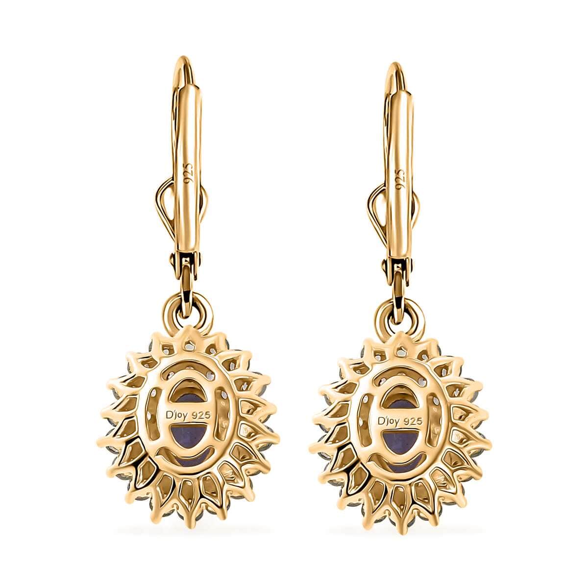 TLV Tanzanite, Multi Gemstone Lever Back Earrings in 18K Vermeil YG Over Sterling Silver 2.00 ctw image number 3