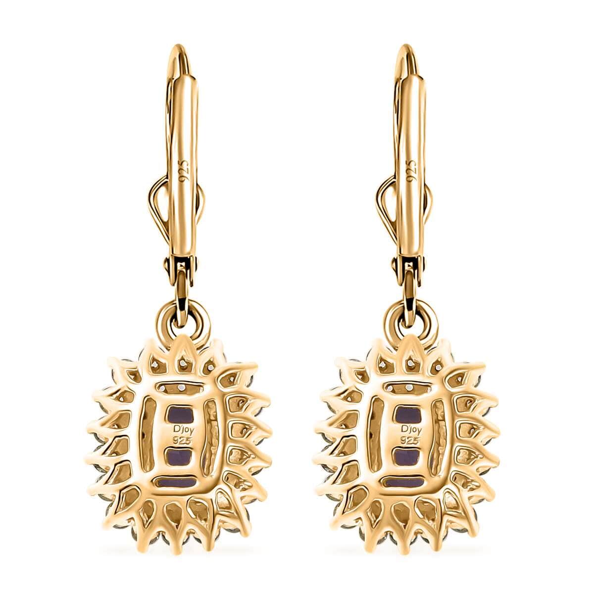 Tanzanite and Multi Gemstone 2.10 ctw Sunburst Earrings in 18K Vermeil Yellow Gold Over Sterling Silver image number 3