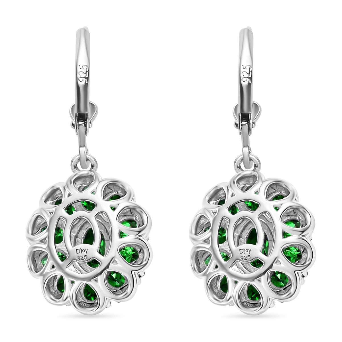 Chrome Diopside 4.65 ctw Bloom Radiance Earrings in Rhodium Over Sterling Silver  image number 3