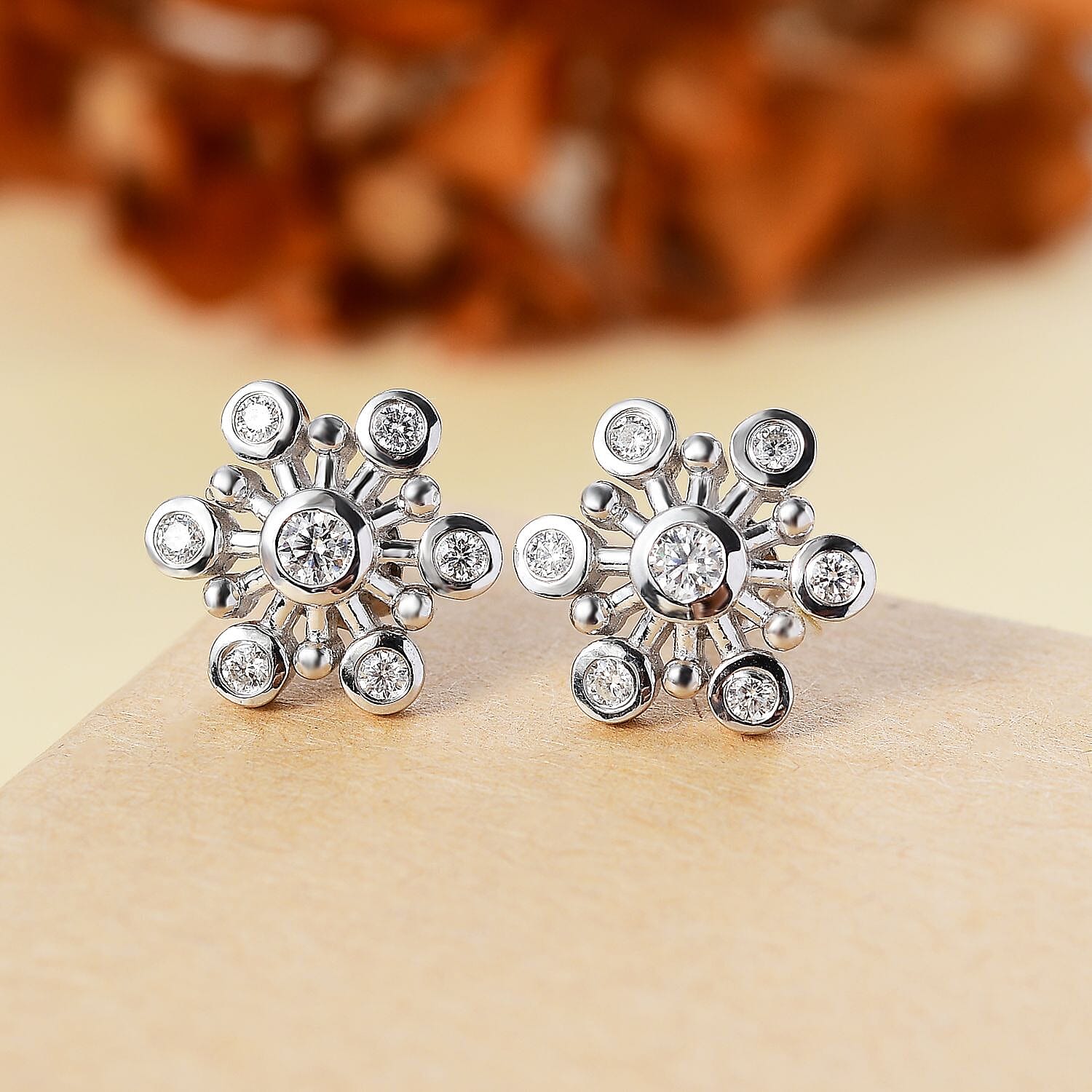 Moissanite 0.71 ctw Earrings in Rhodium Over Sterling Silver