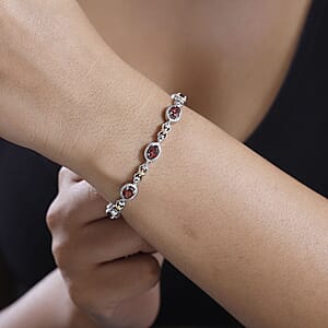 Karis Mozambique Garnet 2.80 ctw Bolo Bracelet in 18K YG Plated and Platinum Bond