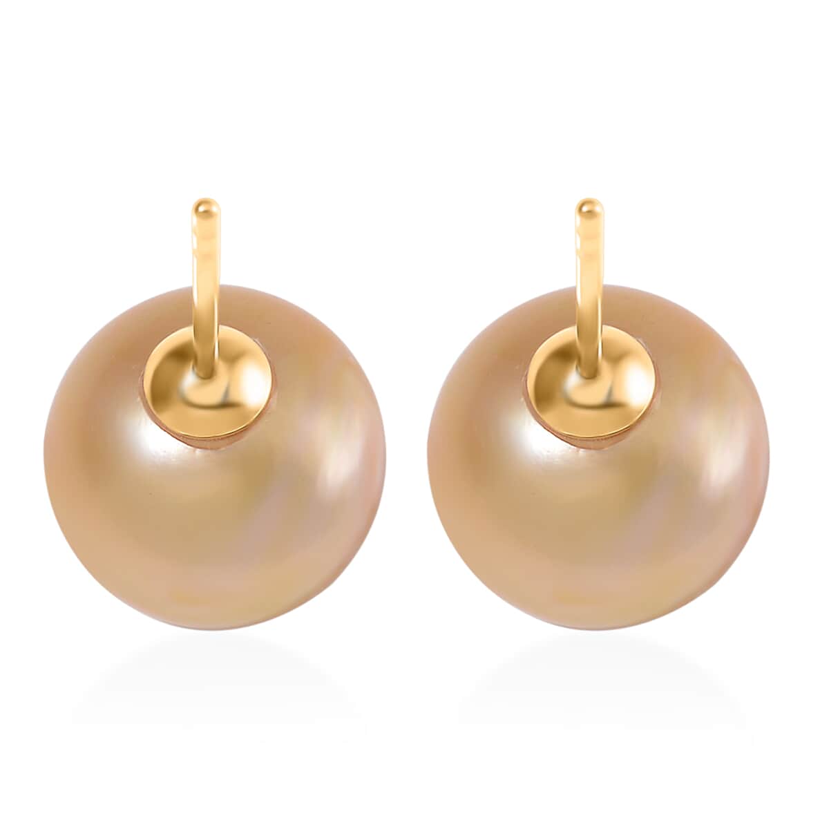 Luxoro South Sea Golden Cultured Pearl Stud Earrings in 14K Yellow Gold image number 4