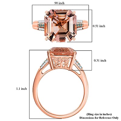 Iliana AAA Marropino Morganite, Paraiba Tourmaline, Diamond G-H, SI 7.35 ctw Ring in 18K Rose Gold