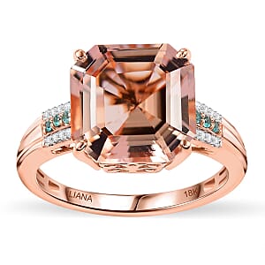 Iliana AAA Marropino Morganite, Paraiba Tourmaline and G-H SI Diamond 7.25 ctw Statement Ring in 18K Rose Gold (Size 8.0)