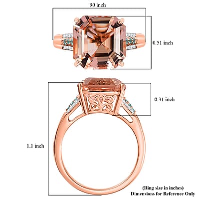 Iliana AAA Marropino Morganite, Paraiba Tourmaline and G-H SI Diamond 7.25 ctw Statement Ring in 18K Rose Gold (Size 8.0)