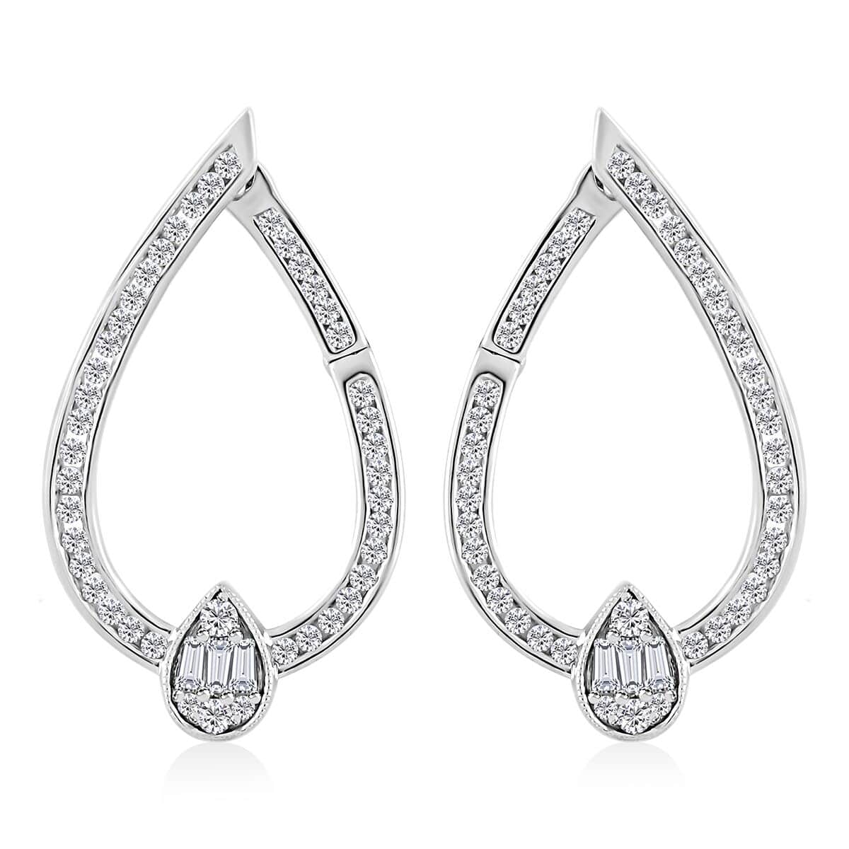 Clarte Vera Collection Moissanite 1.35 ctw Earrings in Platinum Over Sterling Silver image number 0