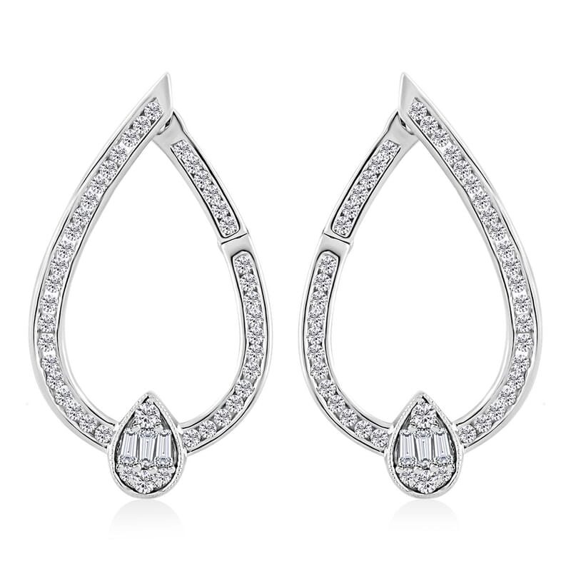 Clarte Vera Collection Moissanite 1.35 ctw Earrings in Platinum Over Sterling Silver
