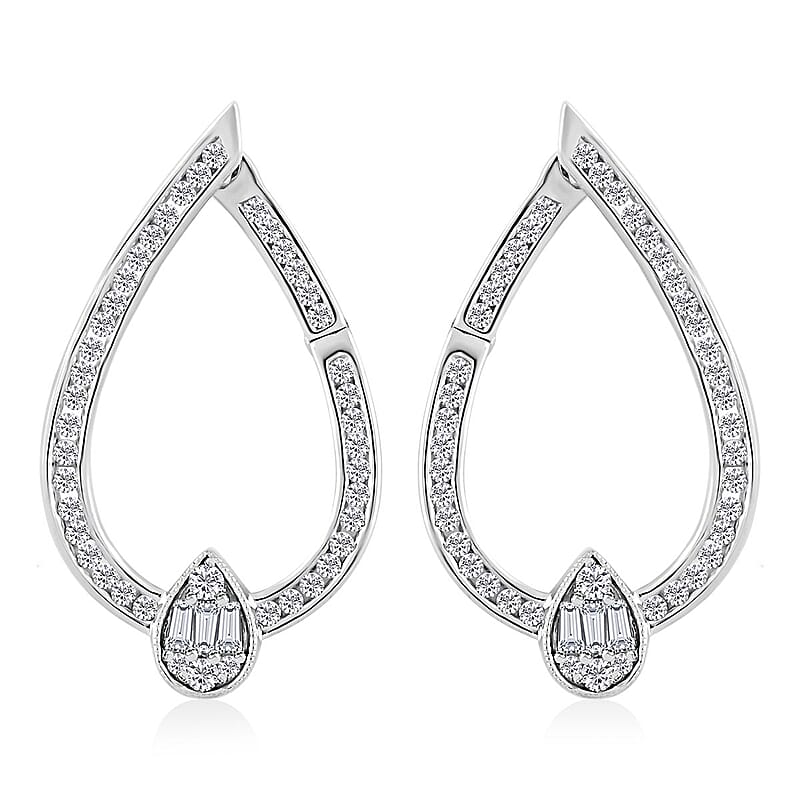 Clarte Vera Collection Moissanite 1.35 ctw Earrings in Platinum Over Sterling Silver