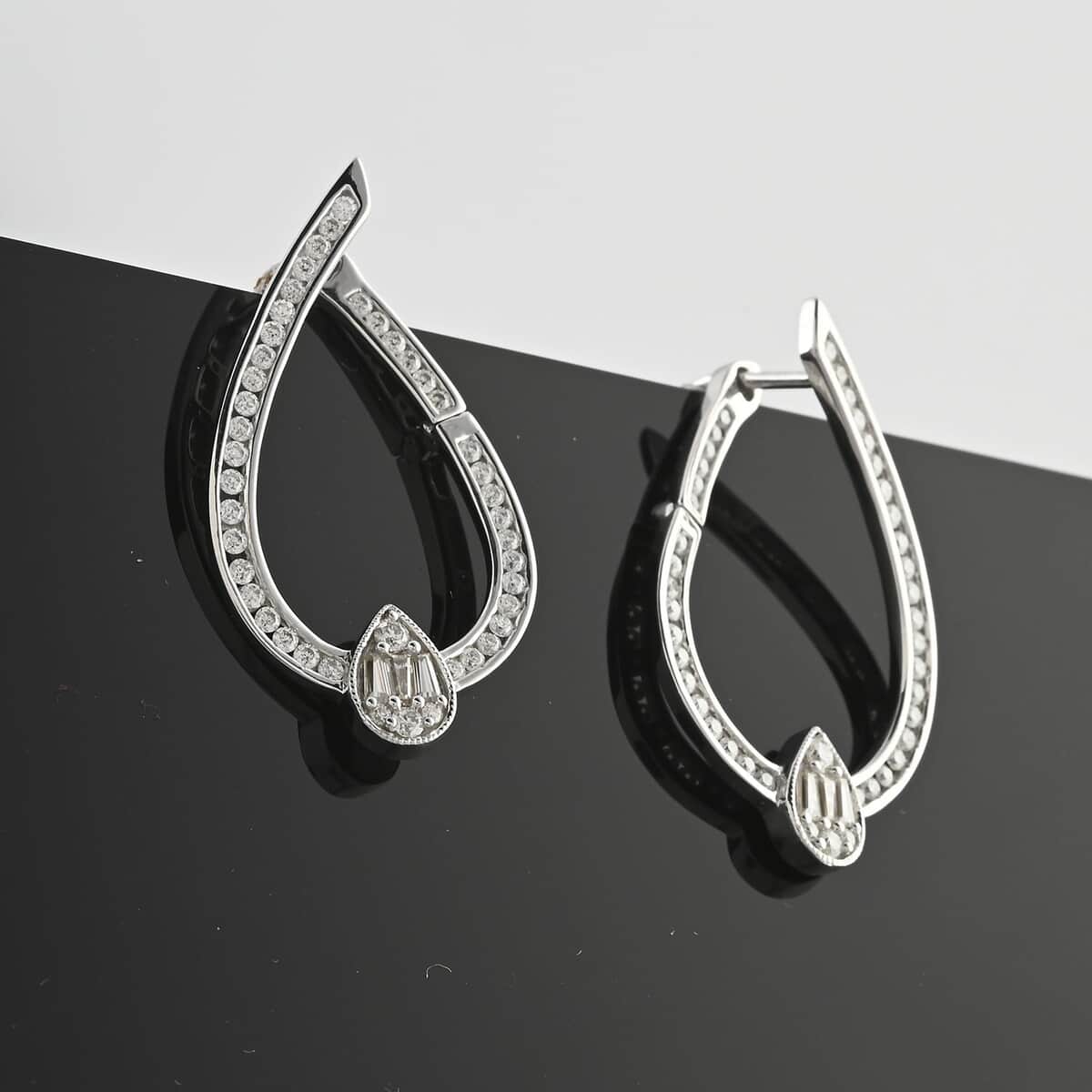 Clarte Vera Collection Moissanite 1.35 ctw Earrings in Platinum Over Sterling Silver image number 1