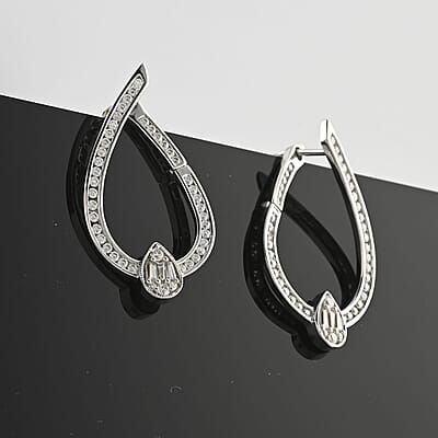 Clarte Vera Collection Moissanite 1.35 ctw Earrings in Platinum Over Sterling Silver
