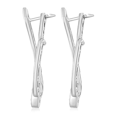 Clarte Vera Collection Moissanite 1.35 ctw Earrings in Platinum Over Sterling Silver