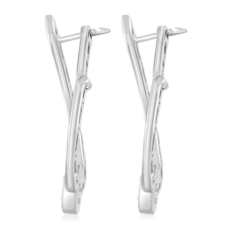Clarte Vera Collection Moissanite 1.35 ctw Earrings in Platinum Over Sterling Silver