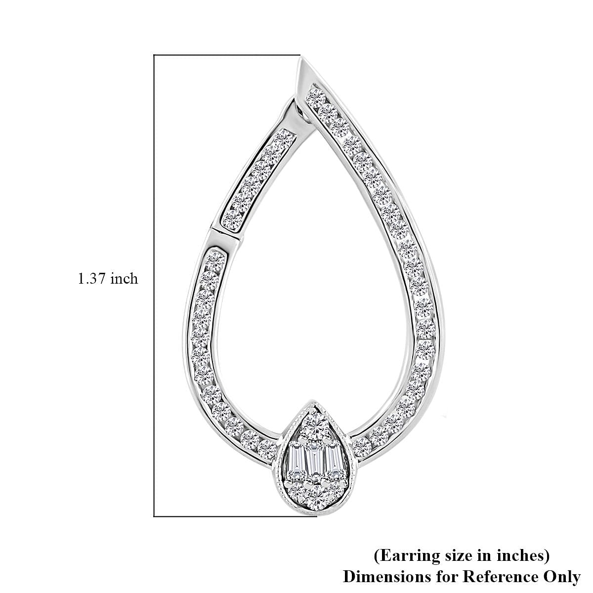 Clarte Vera Collection Moissanite 1.35 ctw Earrings in Platinum Over Sterling Silver