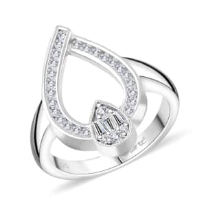 Clarte Vera Collection Moissanite 0.45 ctw Ring in Platinum Over Sterling Silver (Size 10.0)