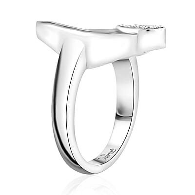 Clarte Vera Collection Moissanite 0.45 ctw Ring in Platinum Over Sterling Silver (Size 10.0)