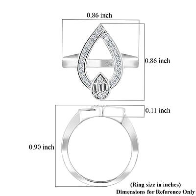 Clarte Vera Collection Moissanite 0.45 ctw Ring in Platinum Over Sterling Silver (Size 10.0)