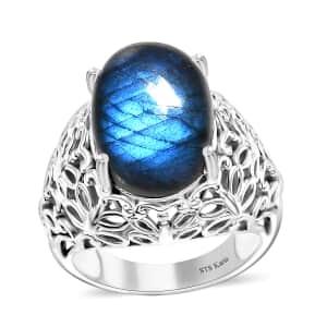 Karis Malagasy Labradorite 10.50 ctw Butterfly Ring in Platinum Bond (Size 10.0)