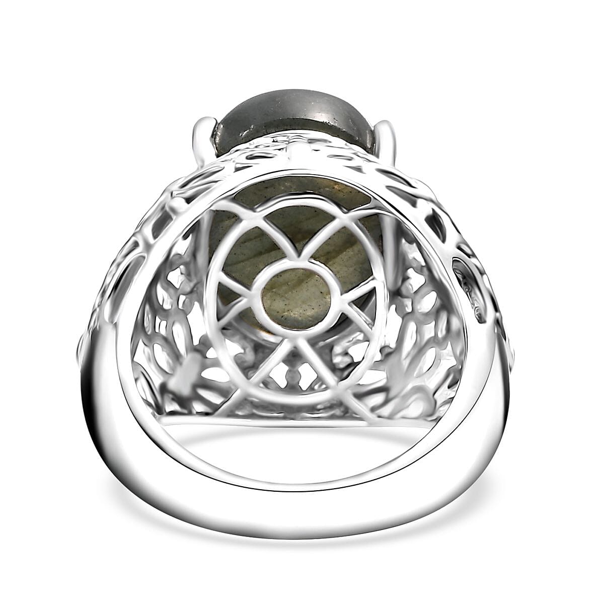 Karis Malagasy Labradorite 10.50 ctw Butterfly Ring in Platinum Bond (Size 10.0)