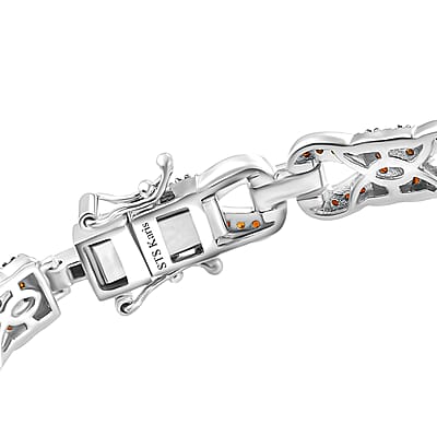 Karis Mozambique Garnet and White Zircon 2.60 ctw Bow Knot Bracelet in Platinum Bon (6.50 In)