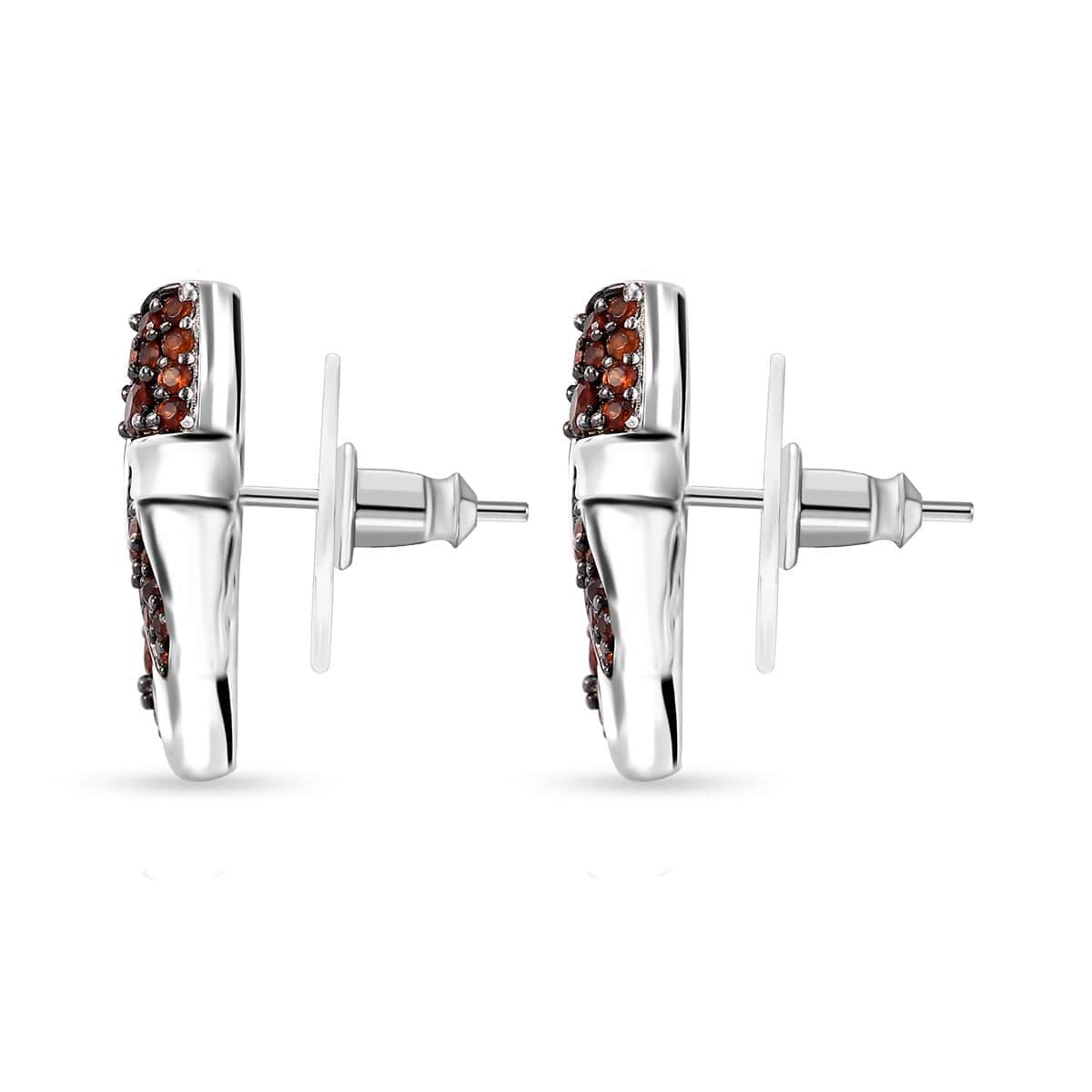 Karis Mozambique Garnet and White Zircon 2.30 ctw Bow Knot Earrings in Platinum Bond image number 3