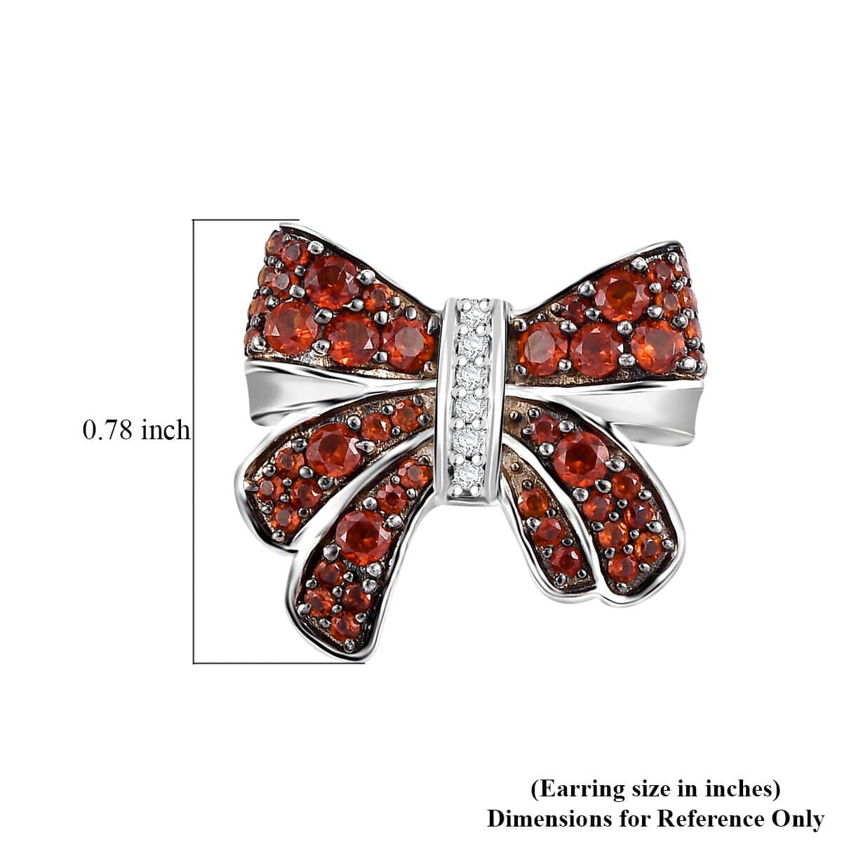 Karis Mozambique Garnet and White Zircon 2.30 ctw Bow Knot Earrings in Platinum Bond image number 5