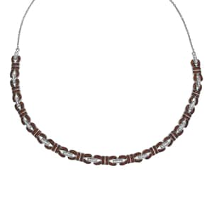 Karis Mozambique Garnet and White Zircon 3.80 ctw Bow Knot Necklace in Platinum Bond 18 Inches