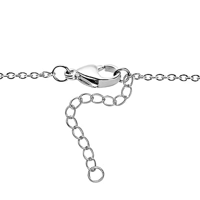 Karis Mozambique Garnet and White Zircon 3.80 ctw Bow Knot Necklace in Platinum Bond 18 Inches