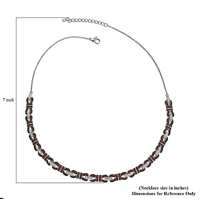 Karis Mozambique Garnet and White Zircon 3.80 ctw Bow Knot Necklace in Platinum Bond 18 Inches