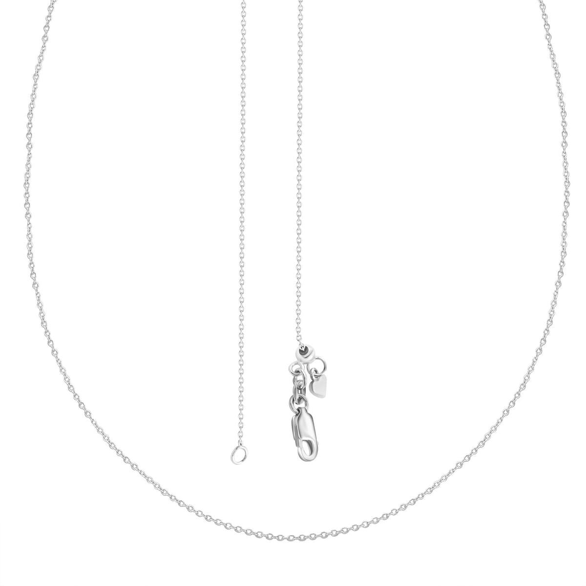 Cable Chain Adjustable Necklace in Sterling Silver 2.60 Grams 24 Inches image number 0