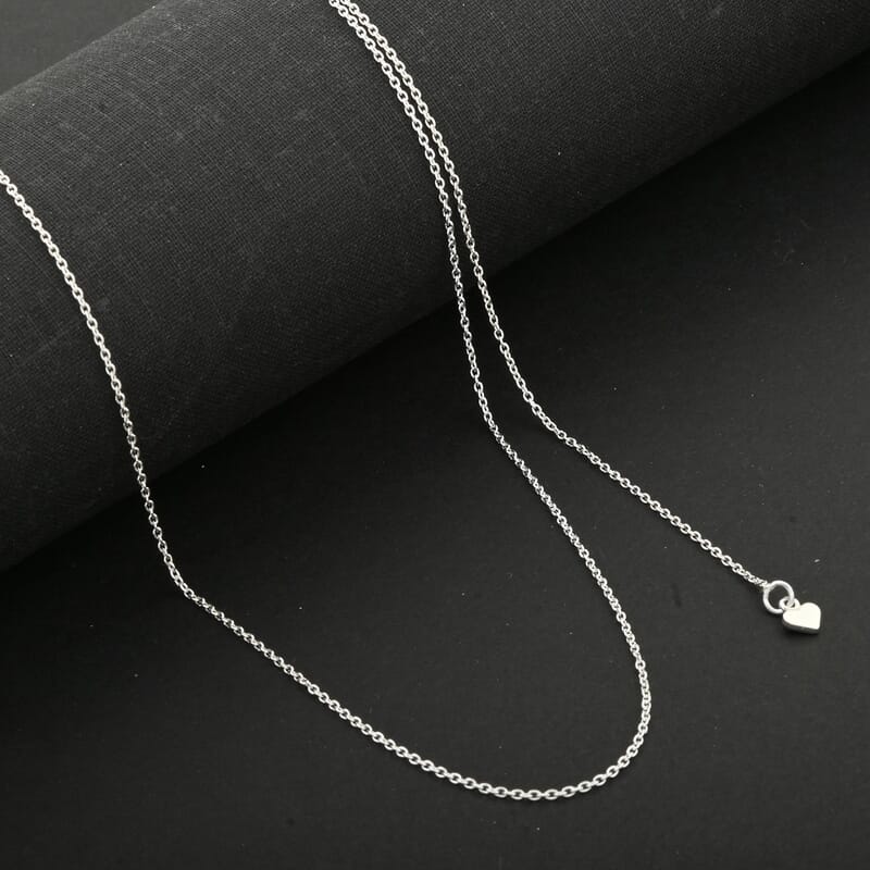 Cable Chain Adjustable Necklace in Sterling Silver 2.60 Grams 24 Inches